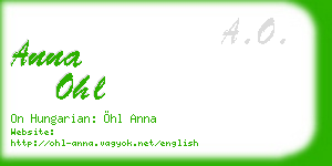 anna ohl business card